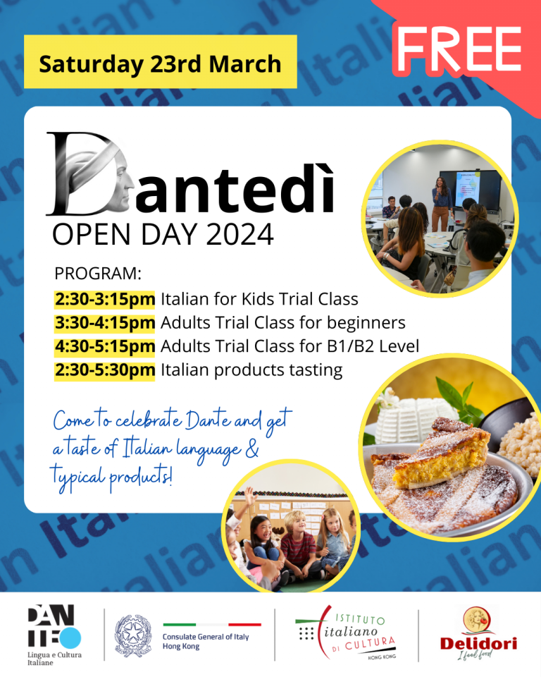 Dantedì – Open Day 2024 at Dante Alighieri Society Hong Kong – FREE EVENT