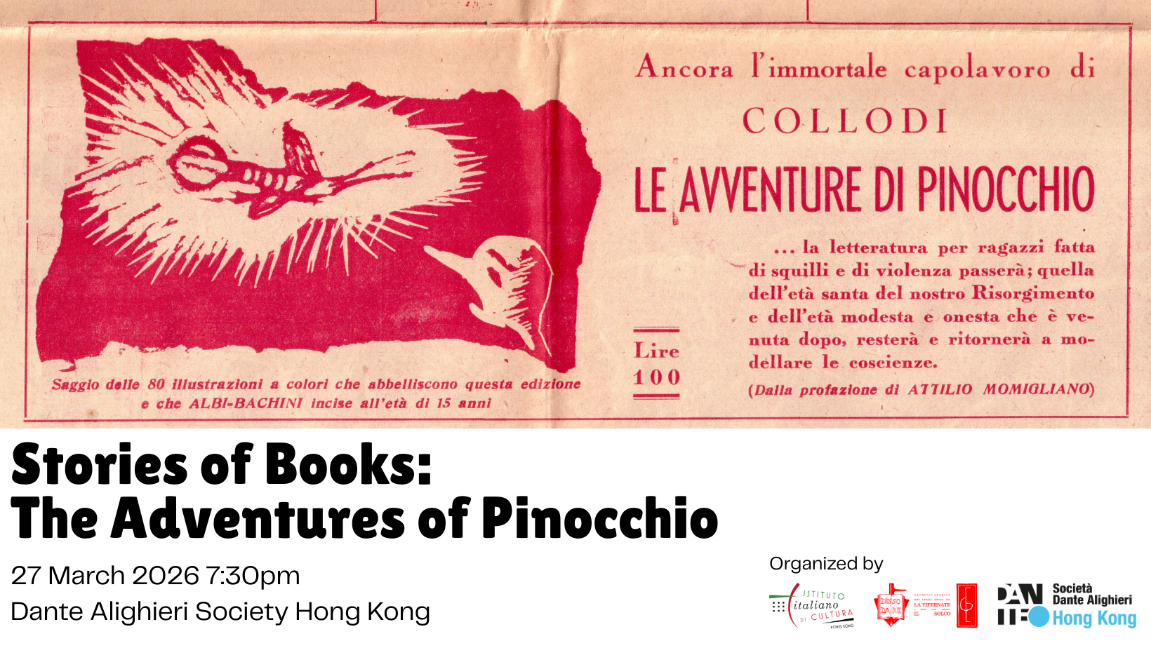 STORIES OF BOOKS: The Adventures of Pinocchio – FREE EVENT