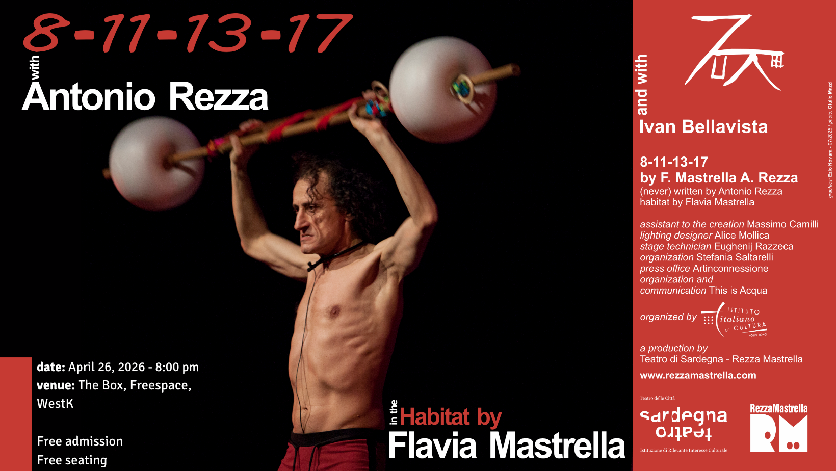“8-11-13-17” Performance with Antonio Rezza and Ivan Bellavista – FREE EVENT