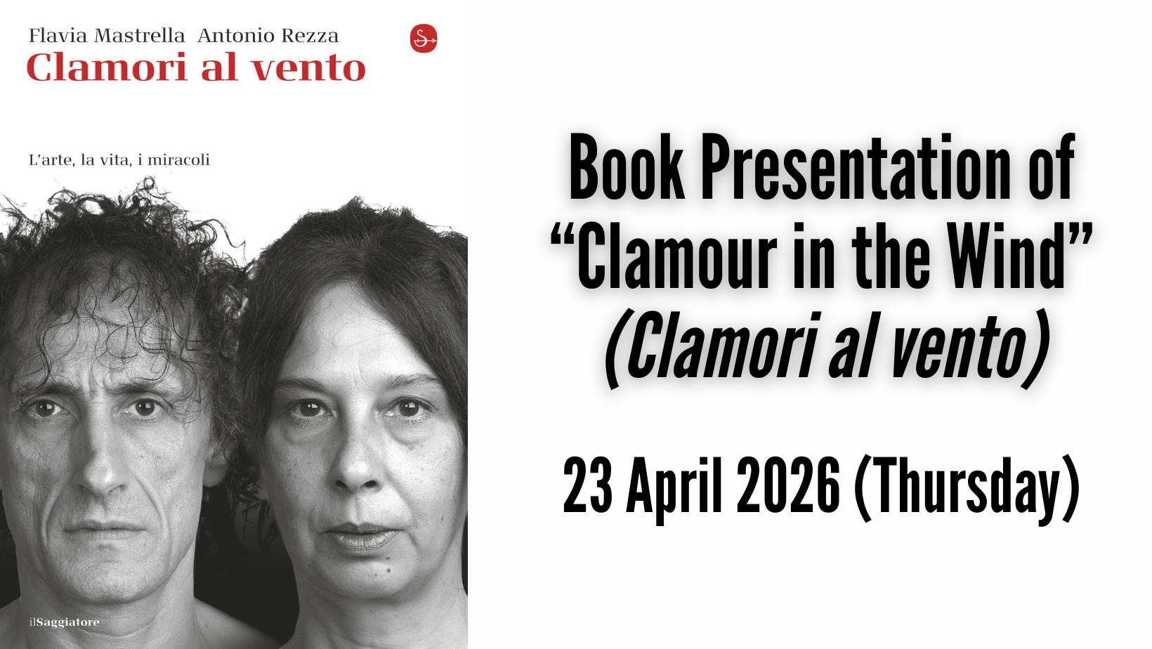 Book Presentation: CLAMOUR IN THE WIND by Flavia Mastrella & Antonio Rezza – FREE EVENT