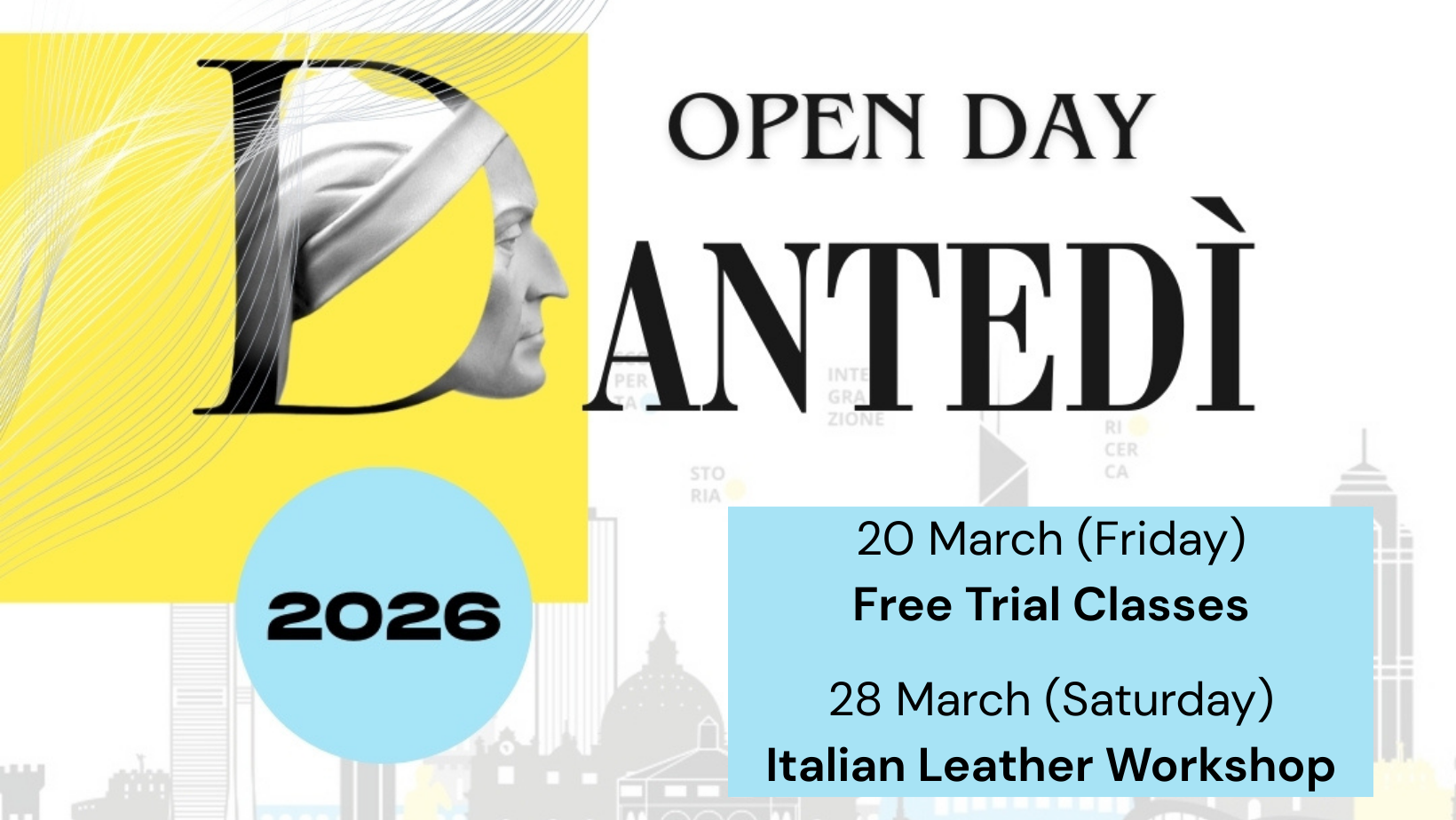 Dantedì – Open Day 2026 at Dante Alighieri Society Hong Kong – FREE EVENT
