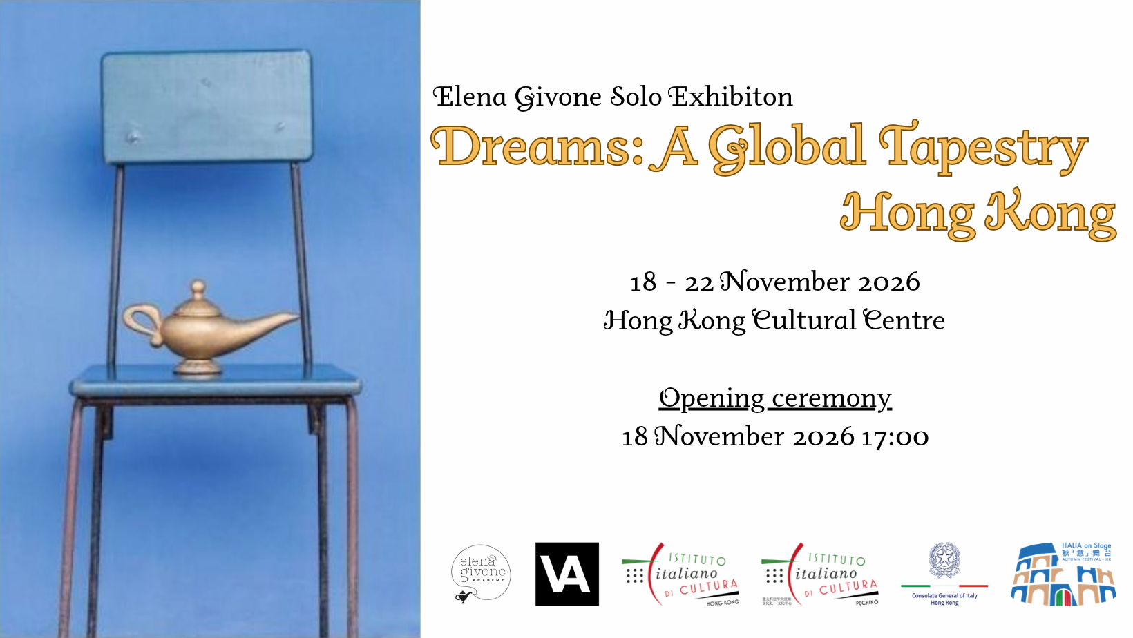 Dreams: A Global Tapestry · Hong Kong – Elena Givone Solo Exhibition – FREE EVENT