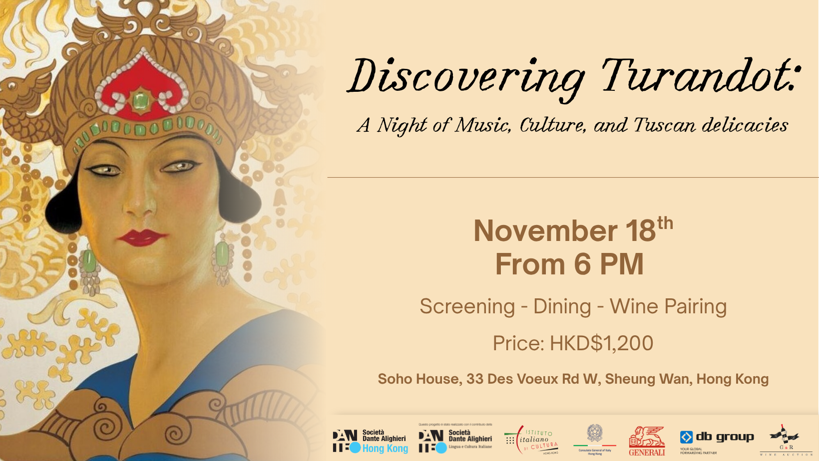 Discovering Turandot: A Night of Music, Culture, and Tuscan delicacies – PAID EVENT